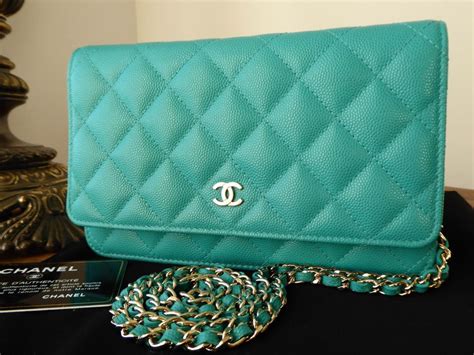 chanel turquoise wallet|Long Wallets .